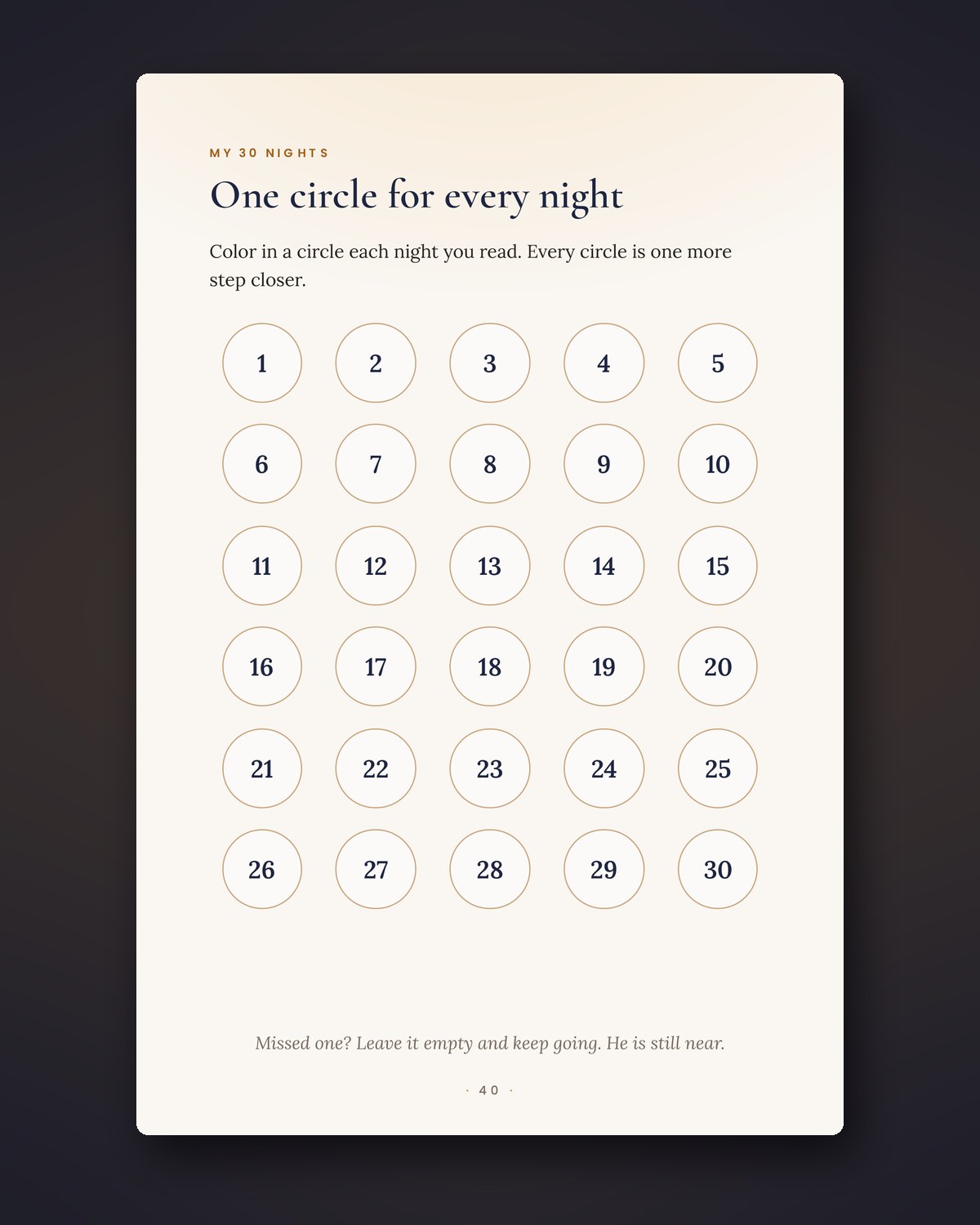 A 30-night tracker to color in